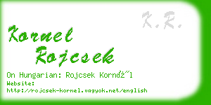 kornel rojcsek business card